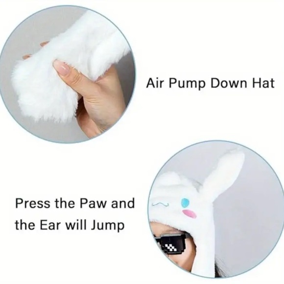 New Cinnamoroll Hello Kitty fleece moving ears scarf hat - Picture 2 of 2